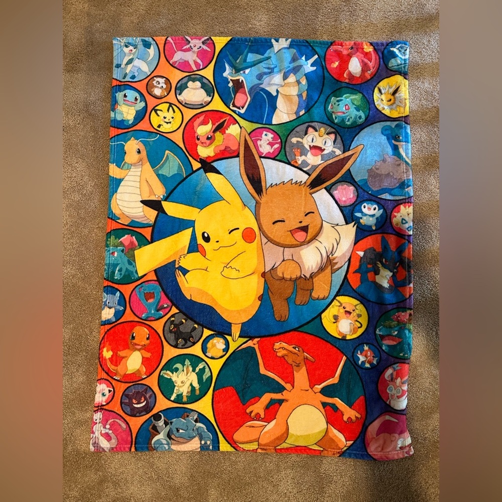 Vibrant Pokémon Character blanket